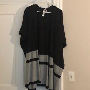 Black short sleeve poncho from Loft